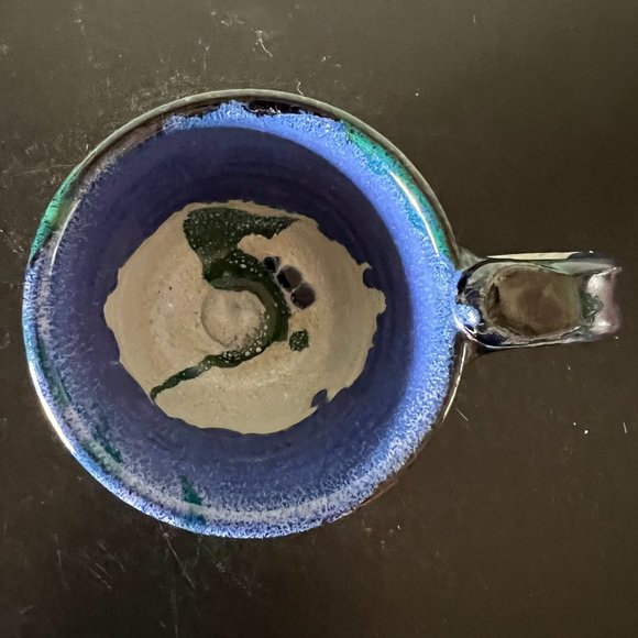 Handcrafted Multi Colored Glazed Pottery Mug ~ Artist Signed - Picture 3 of 8